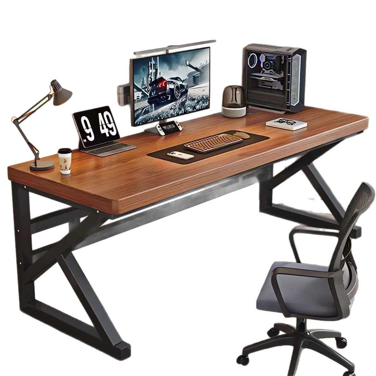 Mondförmige Tischbeine für Schreib- und Gamingtische