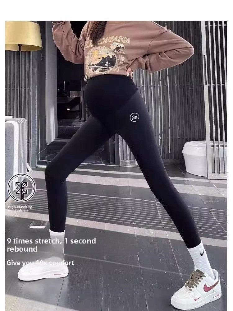 Stretchy slimming belly-support yoga pants for pregnant women