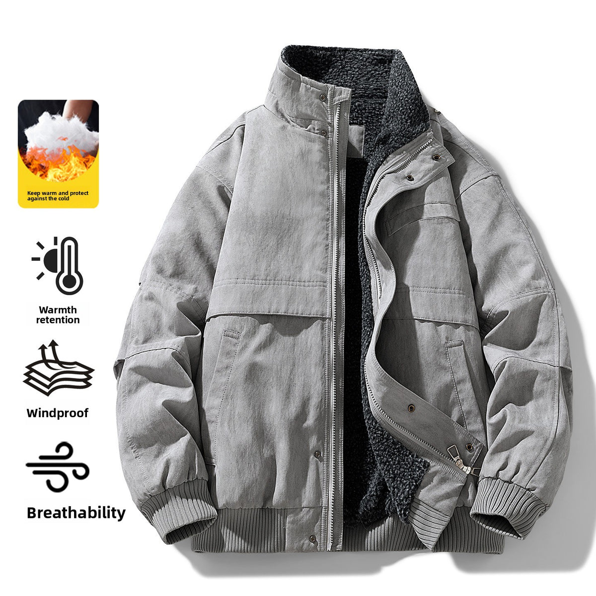 Herren-Winterjacke mit Fleecefutter