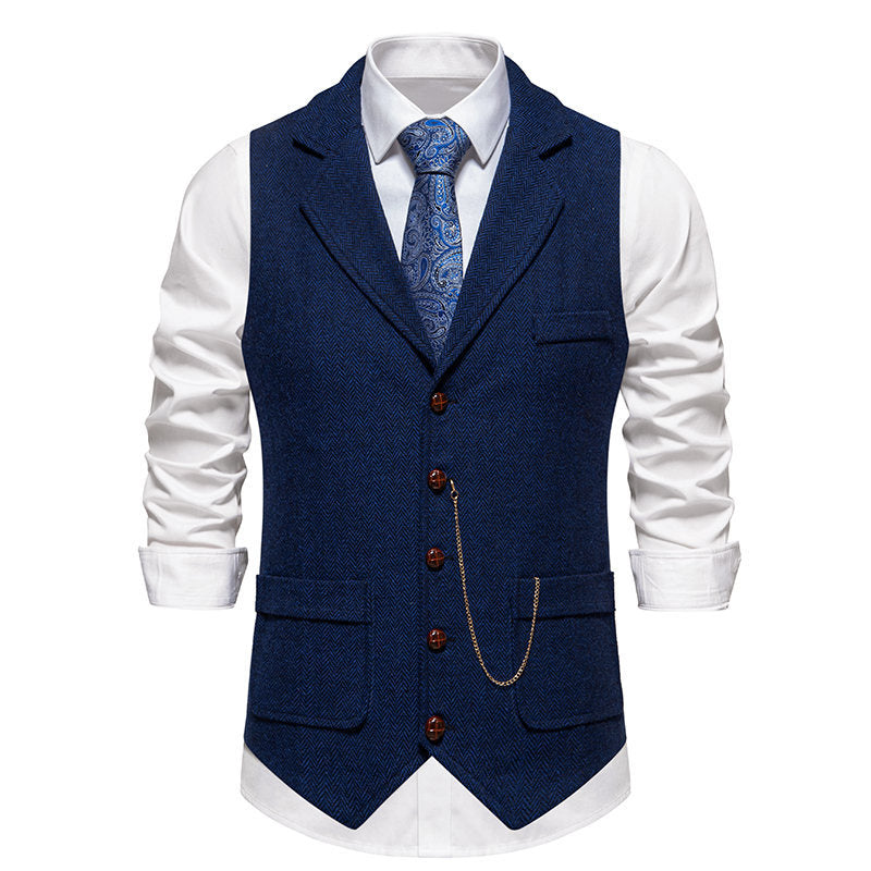 Herrenweste im Vintage-Stil mit Slim-Fit-Schnitt