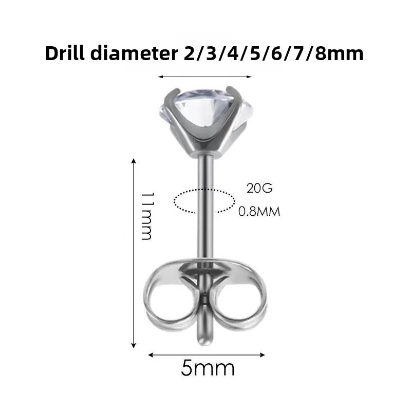 Edelstahl-Ohrstecker mit Zirkonia