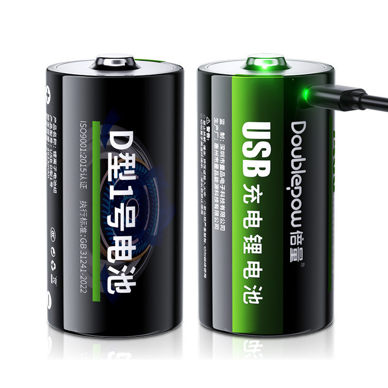 Wiederaufladbare D-Batterie mit 1,5 V und USB-C-Anschluss