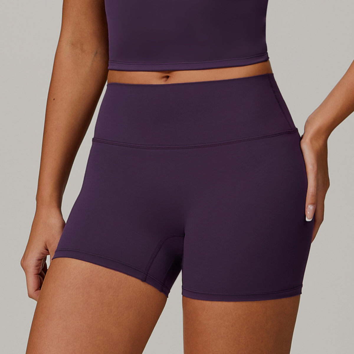 High-Waist-Yoga- und Fitnessshorts für Damen