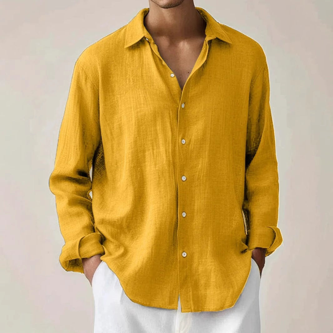 Herren-Langarmhemd mit Button-down-Kragen