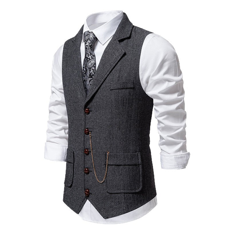 Herrenweste im Vintage-Stil mit Slim-Fit-Schnitt
