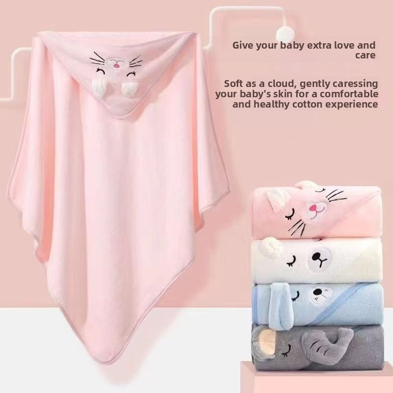 Schnelltrocknender Baby-Badeponcho mit Kapuze