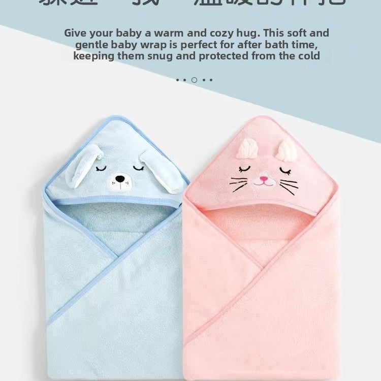 Schnelltrocknender Baby-Badeponcho mit Kapuze