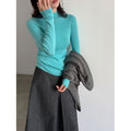 Damen-Strickpullover mit Stehkragen und langen Ärmeln
