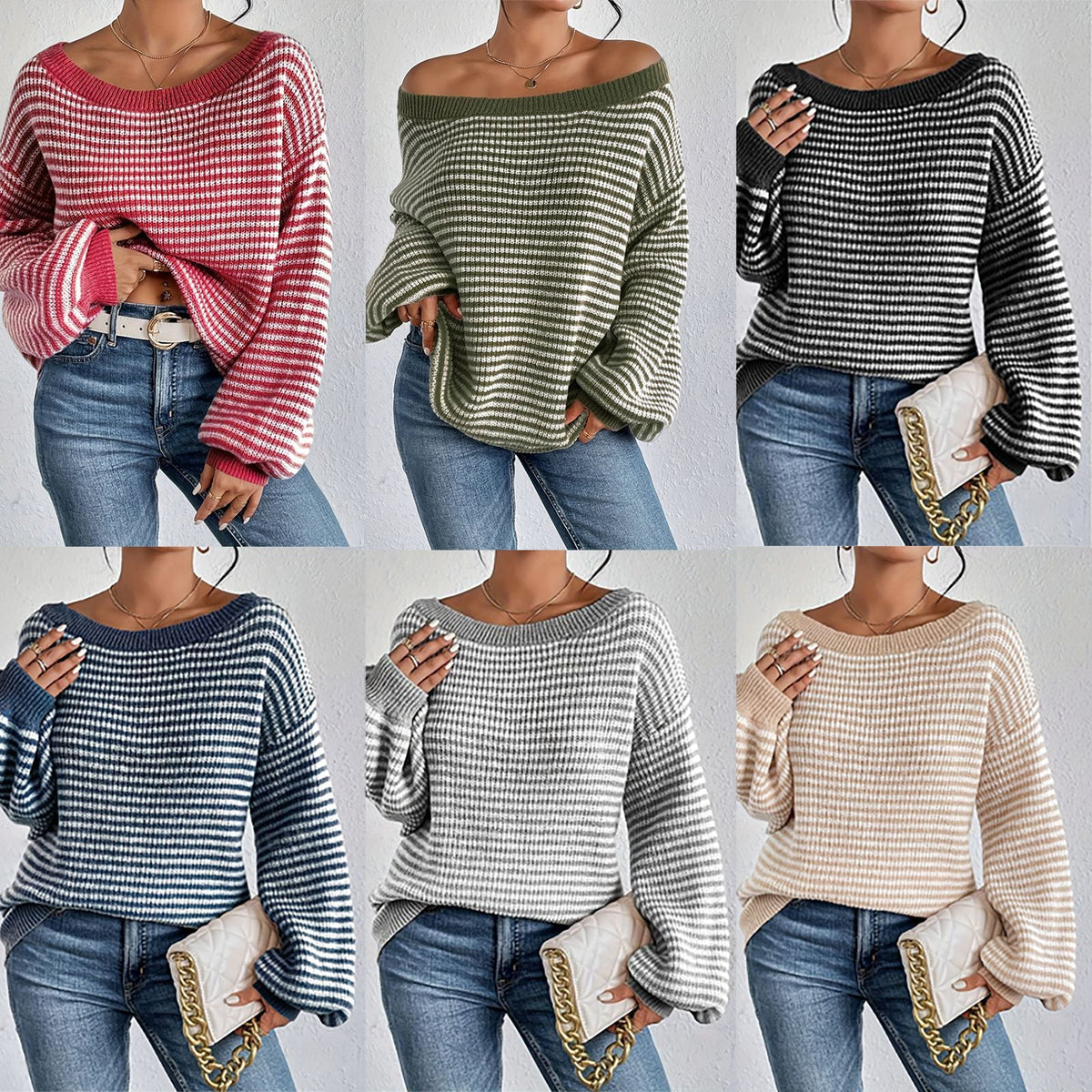 Women's Off-Shoulder Knit Sweater