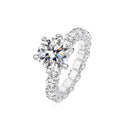 Damilla Moissanit-Ring mit 4 Karat aus 925er Sterlingsilber