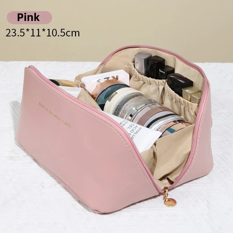 Geräumige Kosmetiktasche in Rosa für Make-up und Pflegeprodukte