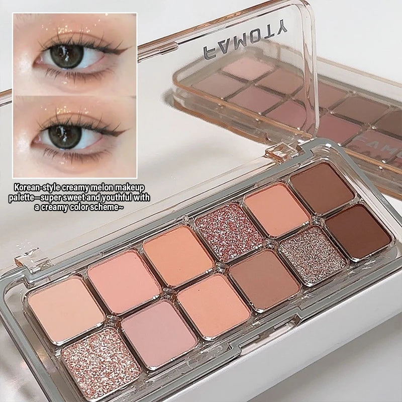 Lidschattenpalette mit 12 Farben – Matte und schimmernde Nuancen