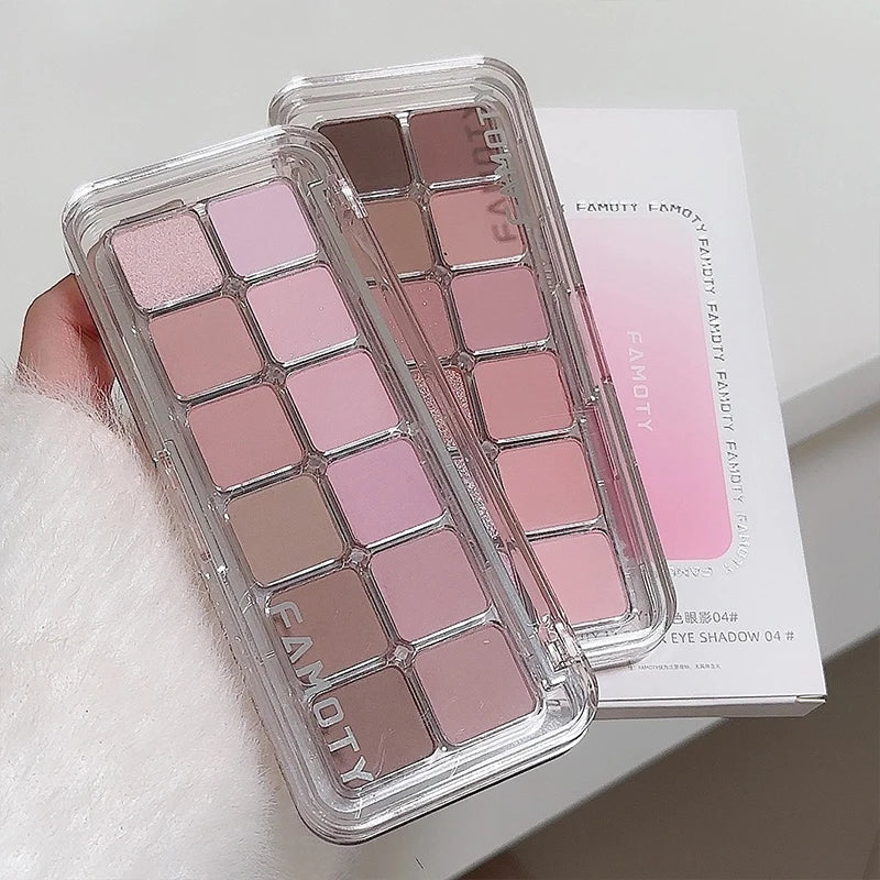 Lidschattenpalette mit 12 Farben – Matte und schimmernde Nuancen