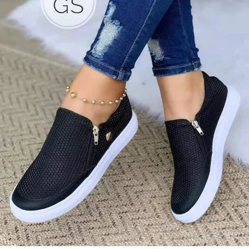 Damen-Sneakers zum Hineinschlüpfen mit Reißverschluss