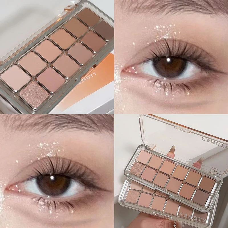Lidschattenpalette mit 12 Farben – Matte und schimmernde Nuancen