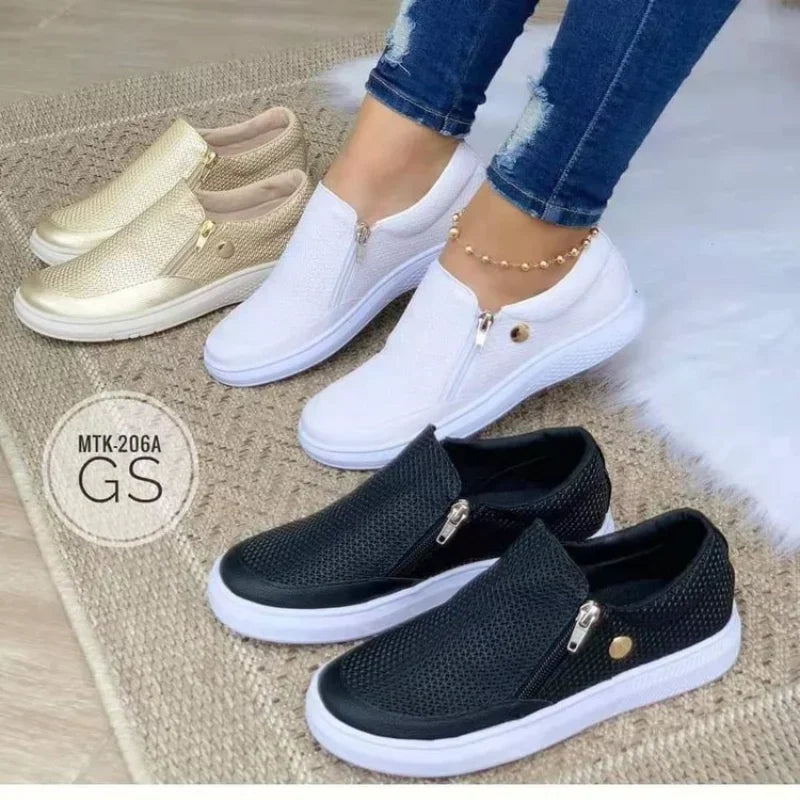 Damen-Sneakers zum Hineinschlüpfen mit Reißverschluss