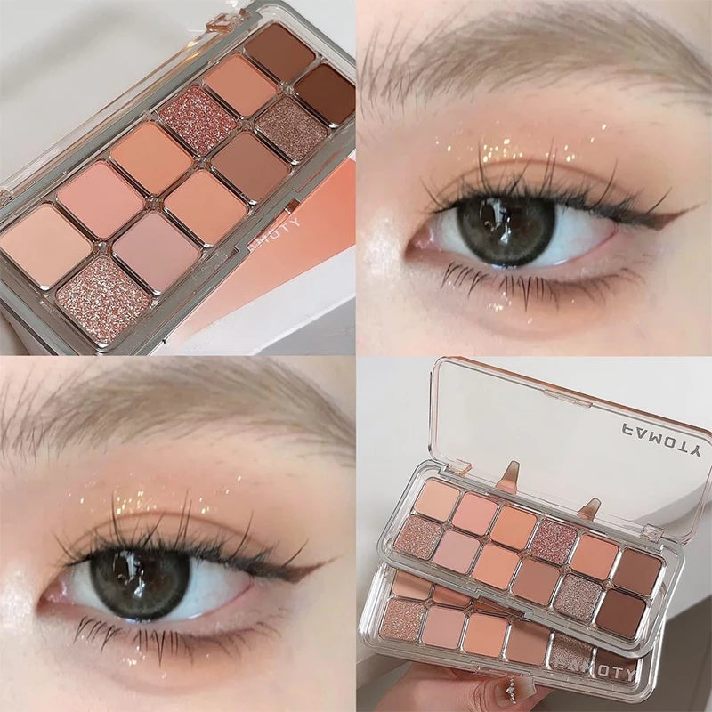 Lidschattenpalette mit 12 Farben – Matte und schimmernde Nuancen