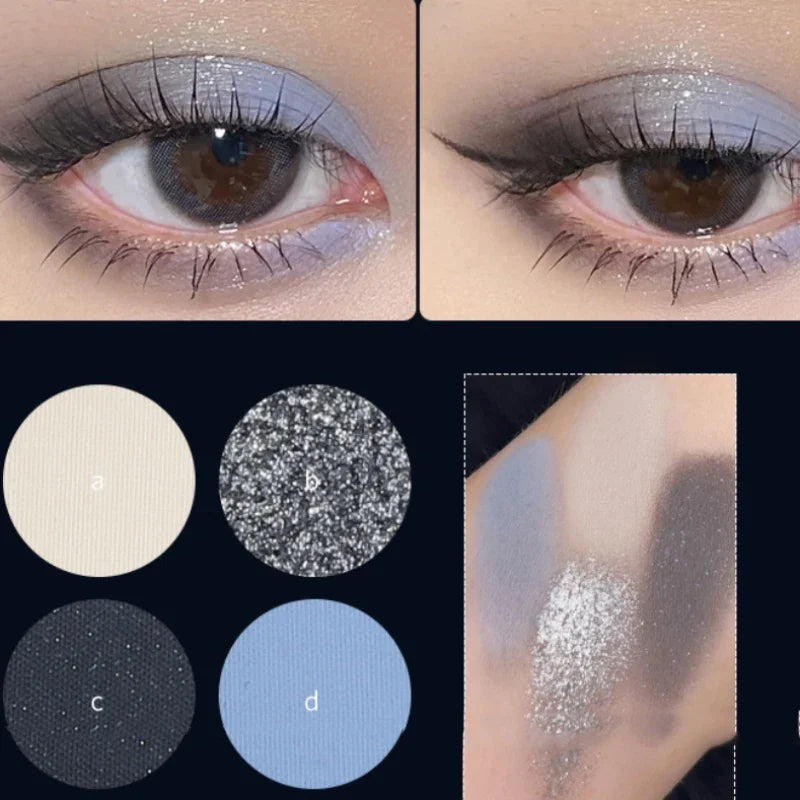 IFANYUO Lidschattenpalette mit 4 Farben für Smokey-Eye-Looks