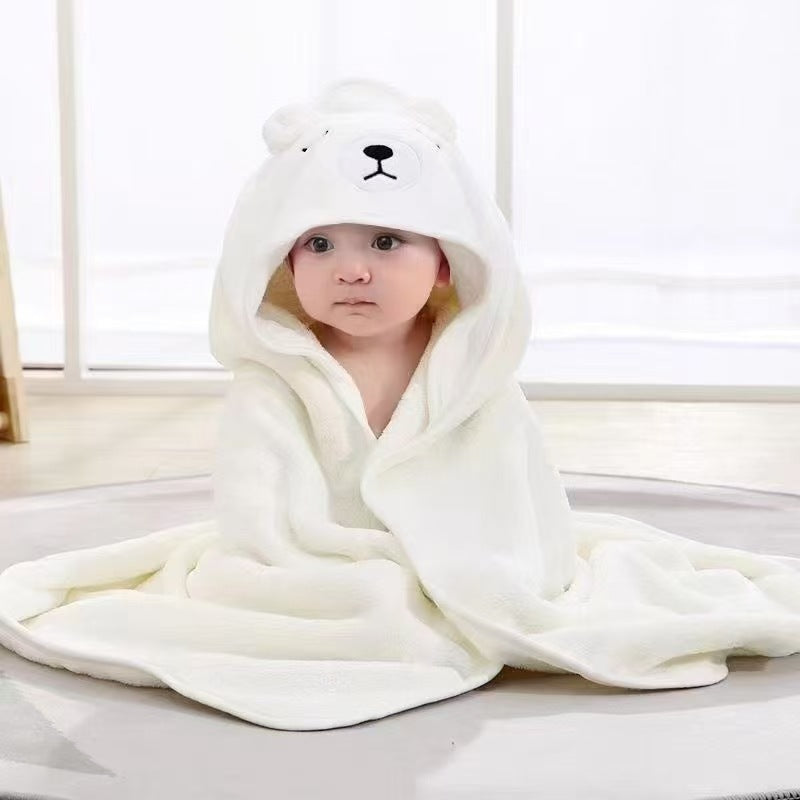 Schnelltrocknender Baby-Badeponcho mit Kapuze
