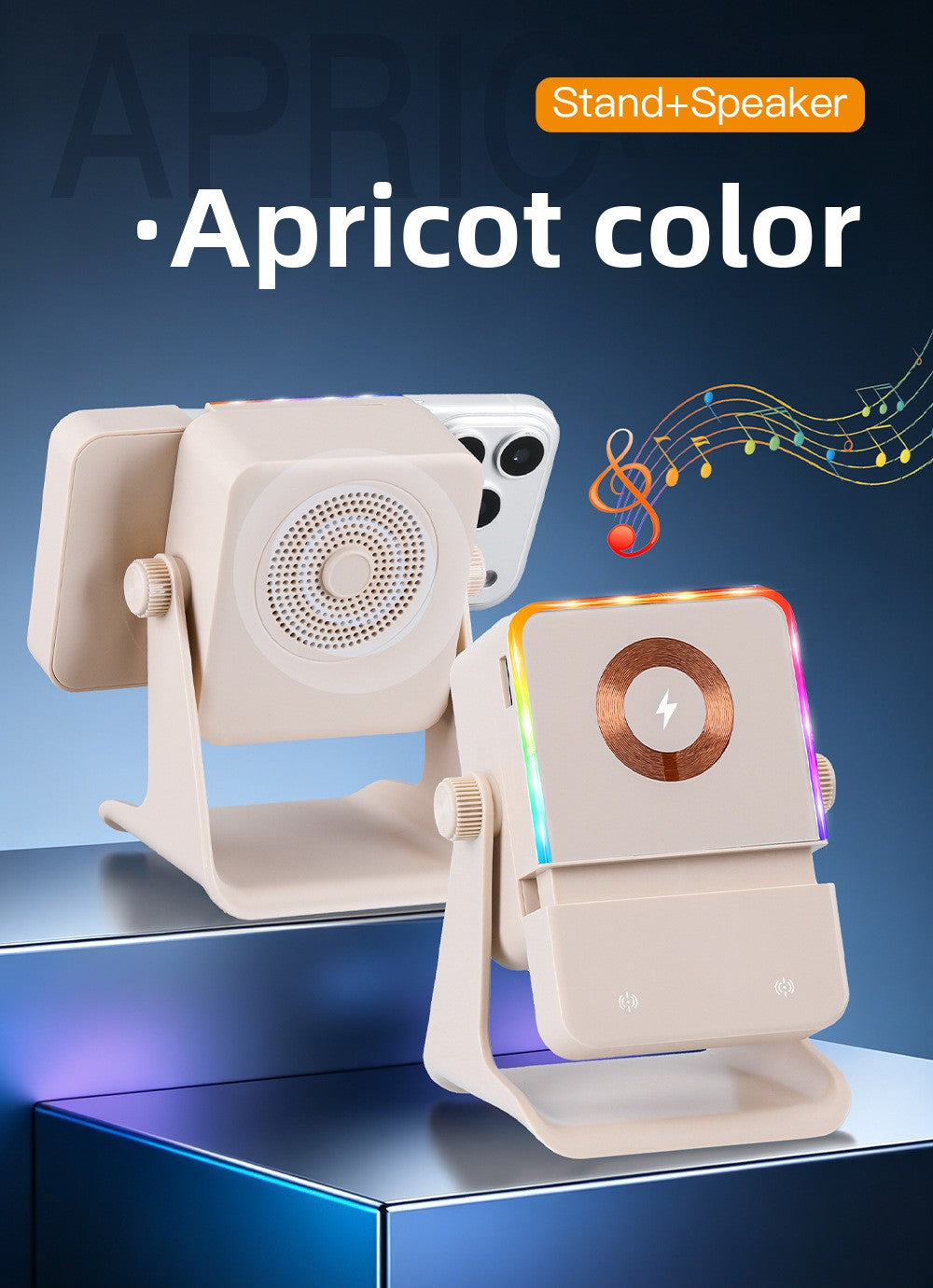 Bluetooth-Lautsprecher mit magnetischer kabelloser Ladefunktion und RGB-Licht