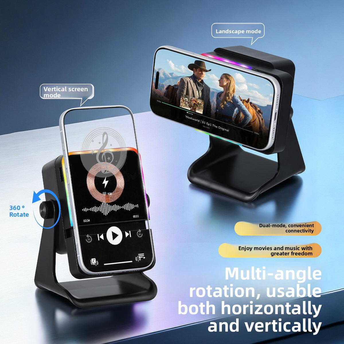 Bluetooth-Lautsprecher mit magnetischer kabelloser Ladefunktion und RGB-Licht