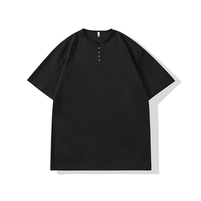 Locker geschnittenes Herren-Henley-Shirt im Retro-Stil