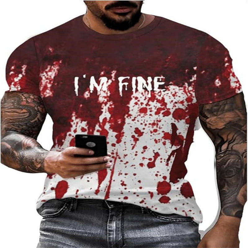 Men's 3D Digital Print Short Sleeve T-Shirt Summer Casual Streetwear