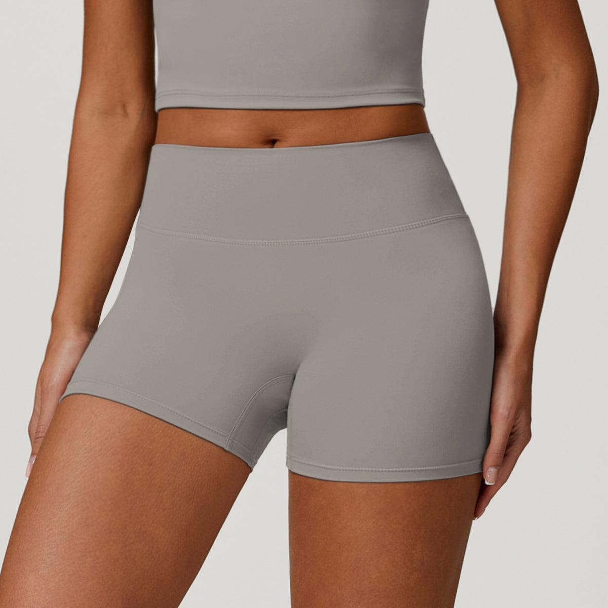 High-Waist-Yoga- und Fitnessshorts für Damen