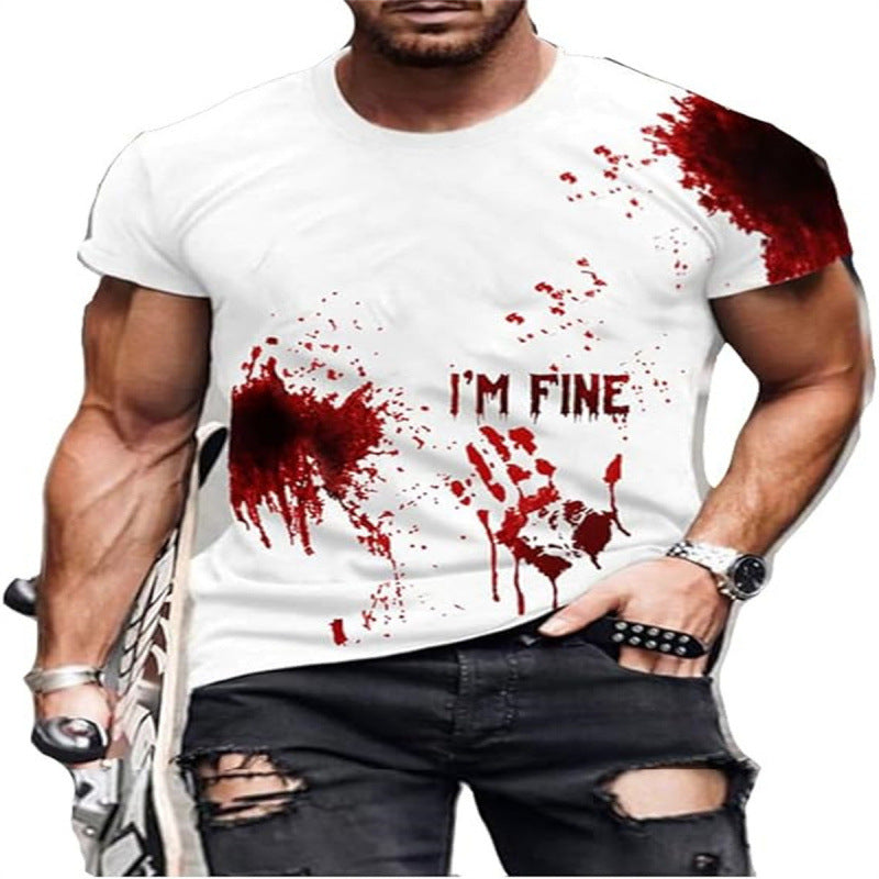 Men's 3D Digital Print Short Sleeve T-Shirt Summer Casual Streetwear