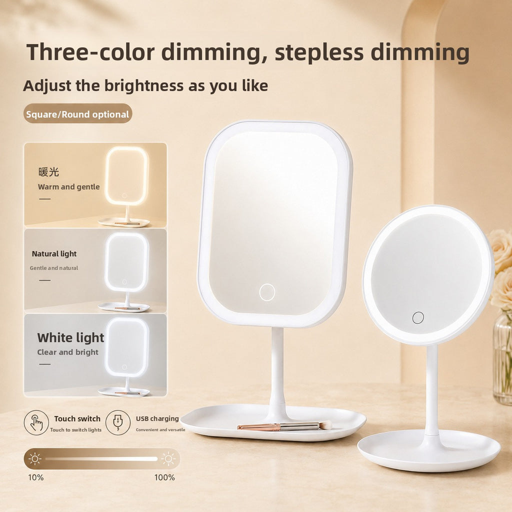 LED Desktop Smart Makeup Mirror with Lights