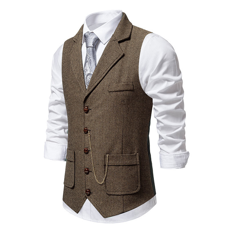 Herrenweste im Vintage-Stil mit Slim-Fit-Schnitt