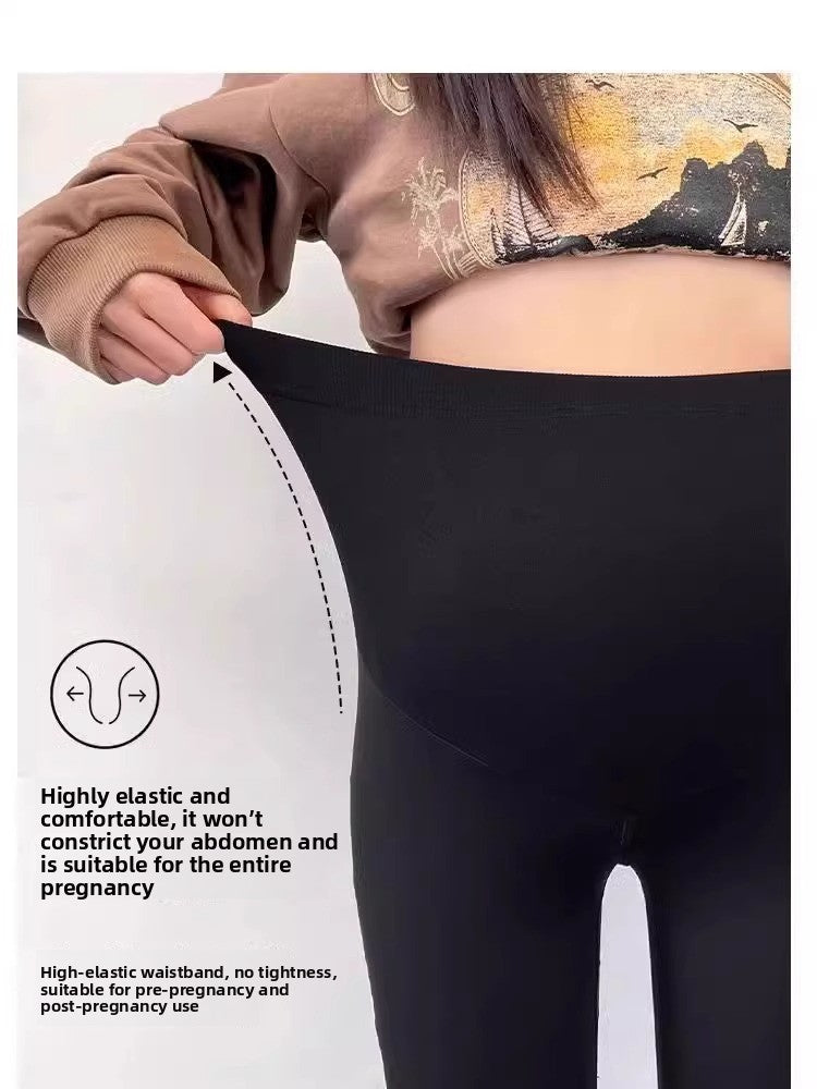 Stretchy slimming belly-support yoga pants for pregnant women