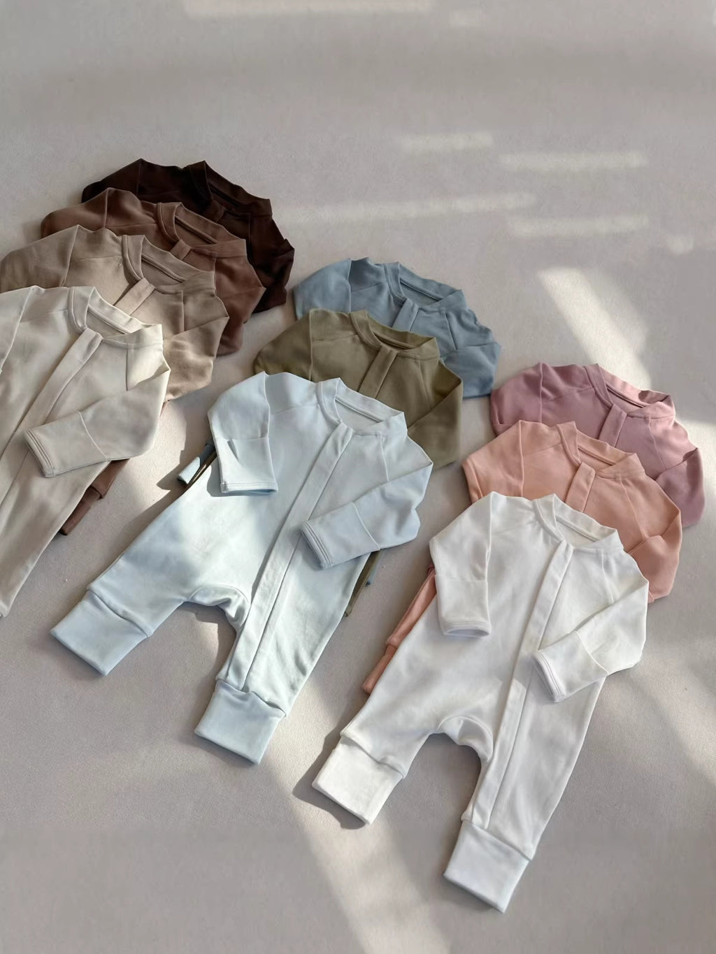 Baby Long Sleeve Zip Front Romper