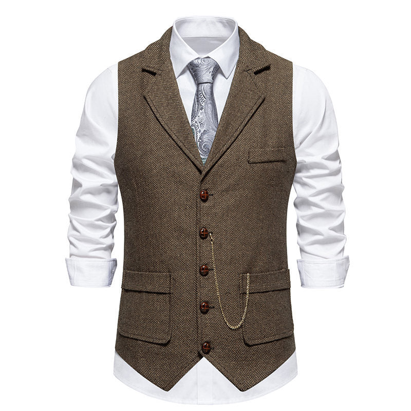 Herrenweste im Vintage-Stil mit Slim-Fit-Schnitt