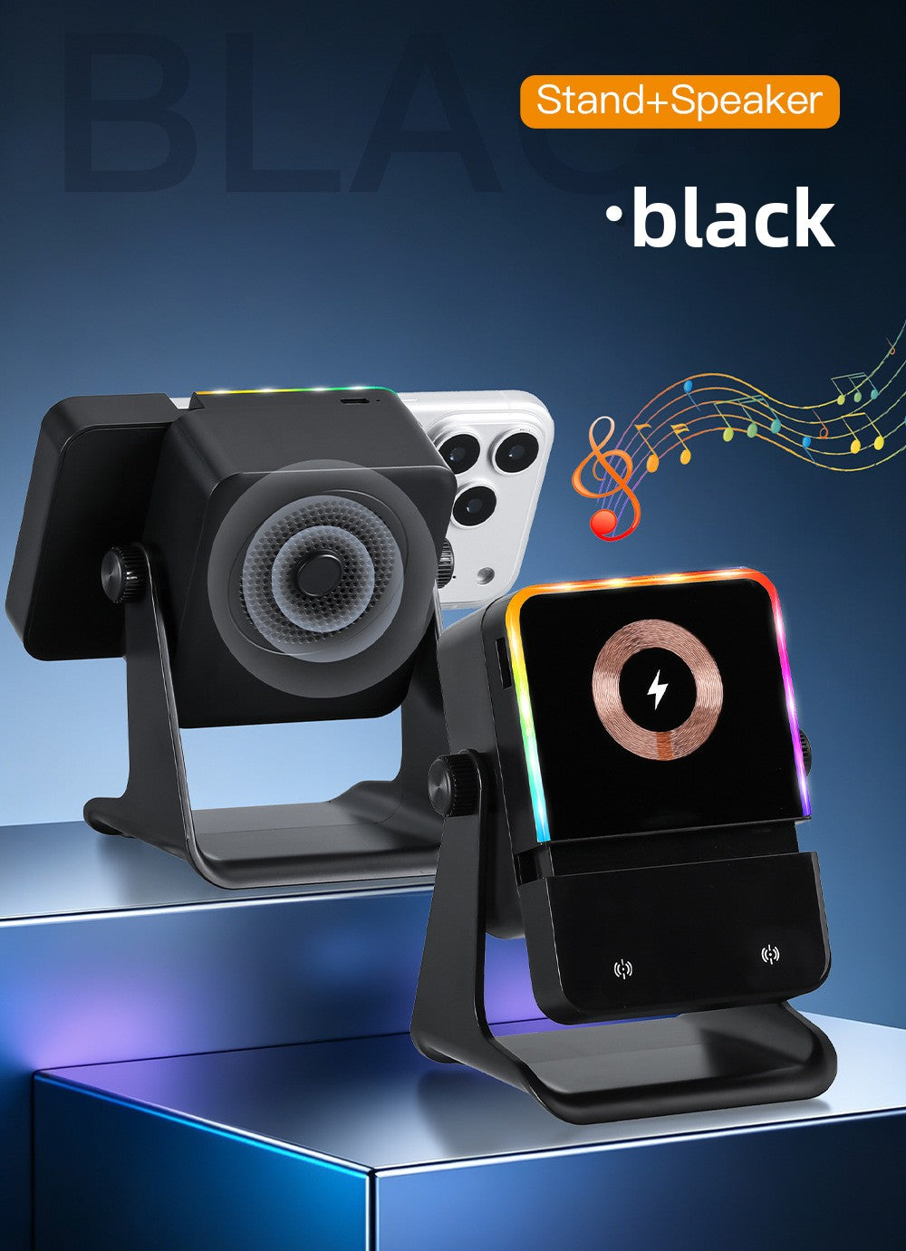 Bluetooth-Lautsprecher mit magnetischer kabelloser Ladefunktion und RGB-Licht