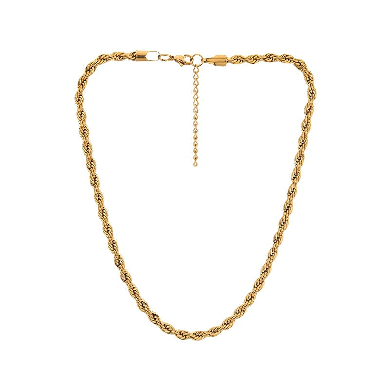 Goldfarbene Halskette mit gedrehtem Kettendesign